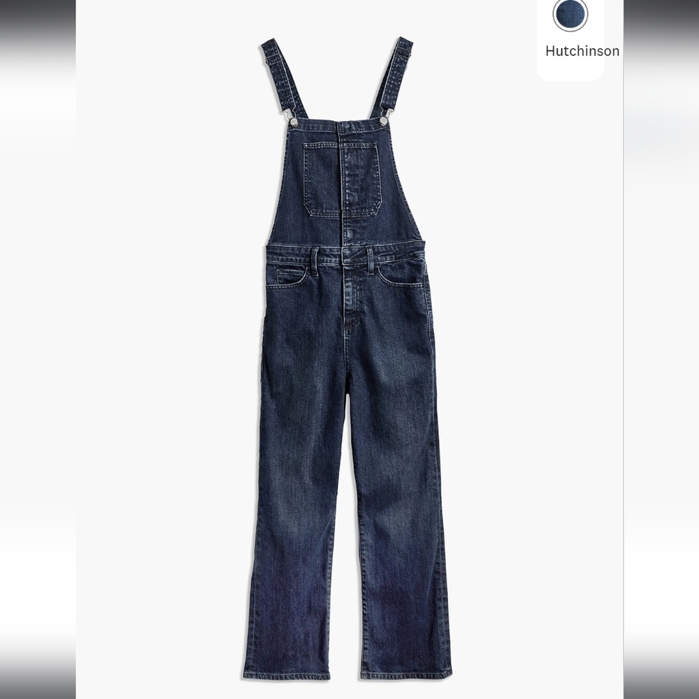 Lucky Brand Women's Bridget Cropped Overalls Size 6 Snap Front Denim - Picture 2 of 16